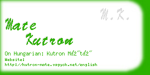 mate kutron business card